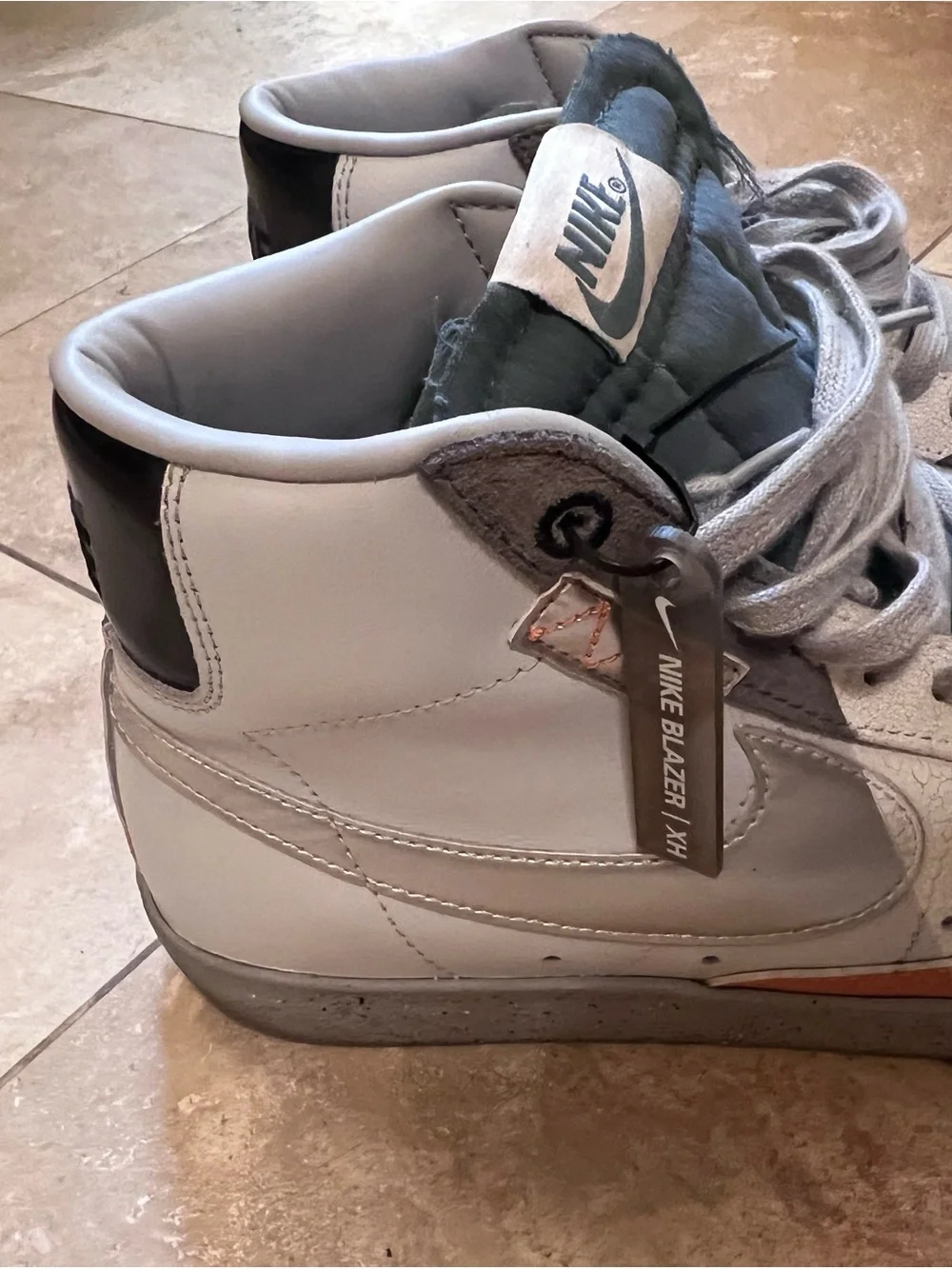 Nike Blazer Men's High-Top Casual Sneakers in White, Gray & Silver